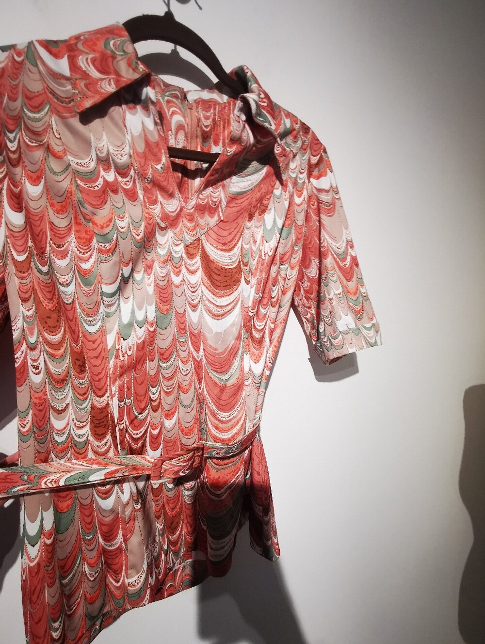 Vintage 70s Linda Originals Montreal 3 Piece Psychedelic Skirt Set With Belt - Picture 6 of 12
